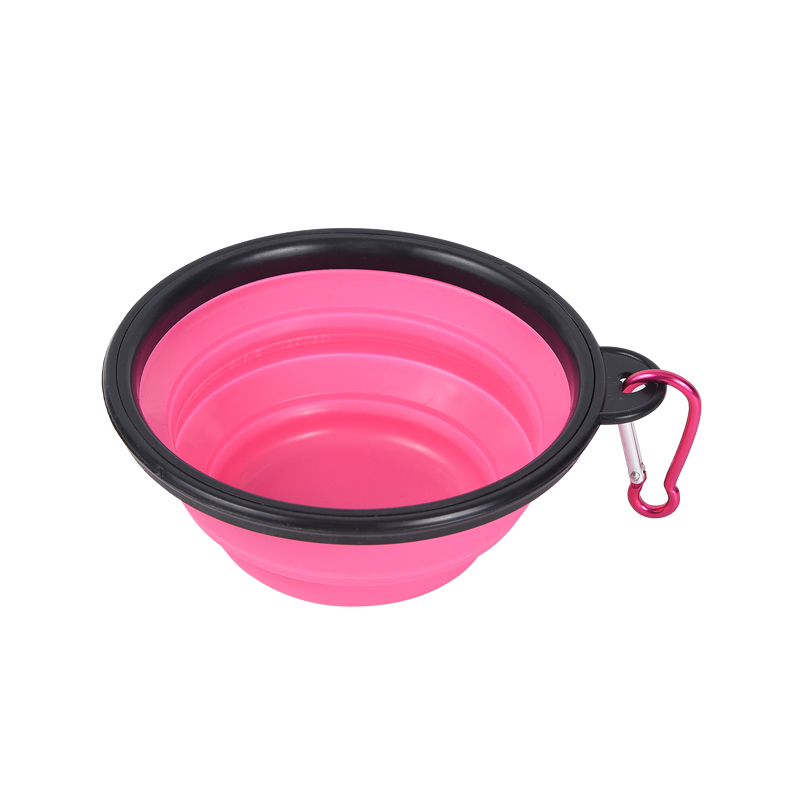 Tigela dobrável de silicone para animais de estimação para viagem ao ar livre bacia portátil para alimentos para animais de estimação